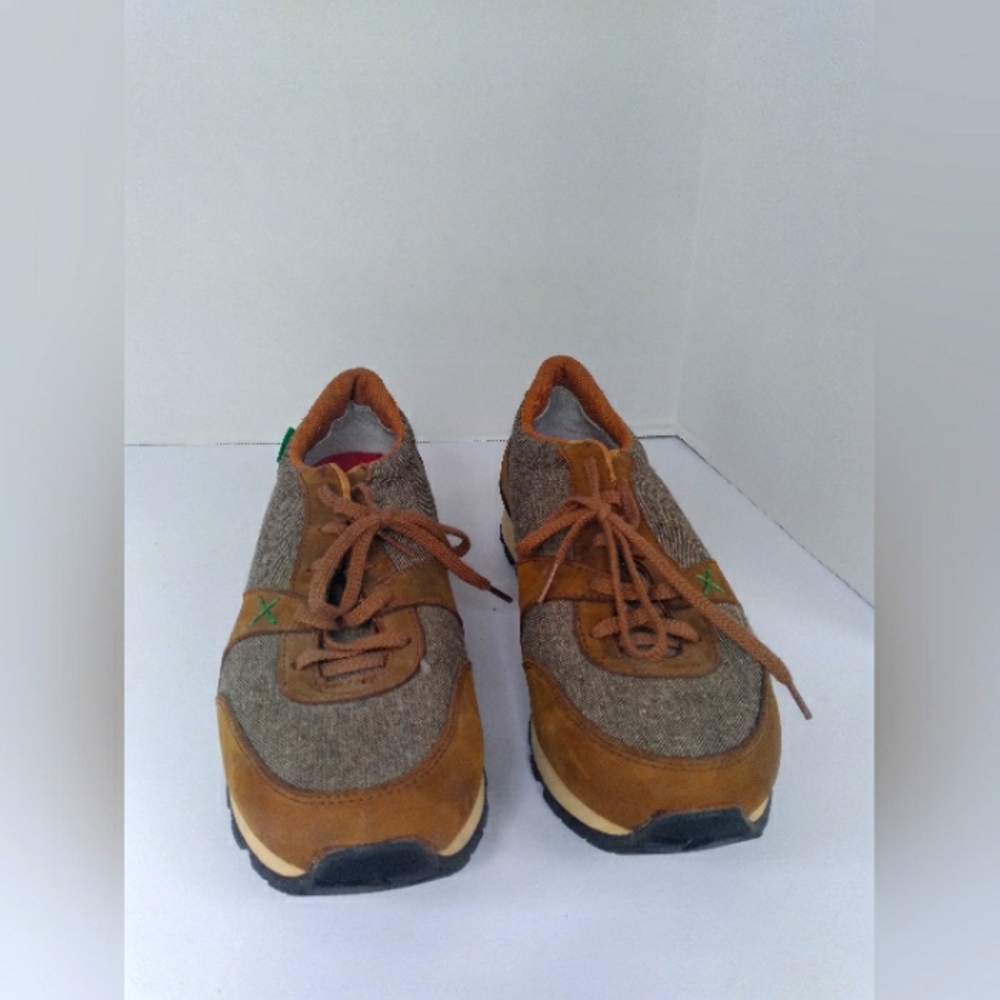 Eco Sneakers Brown Tweed Casual Walking Shoes Comfy Lace Up Size Unknown